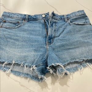 Abercrombie & Fitch Blue Distressed Jean Shorts